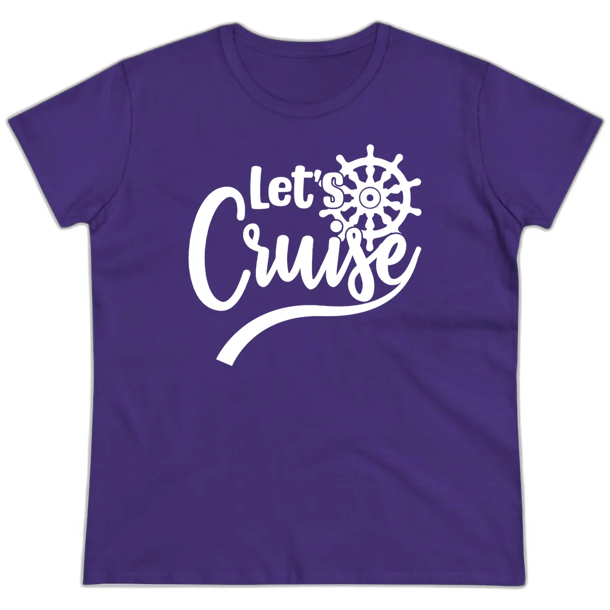 Let's So Swig Funny Nautical Ladies Cruise Tee in Purple