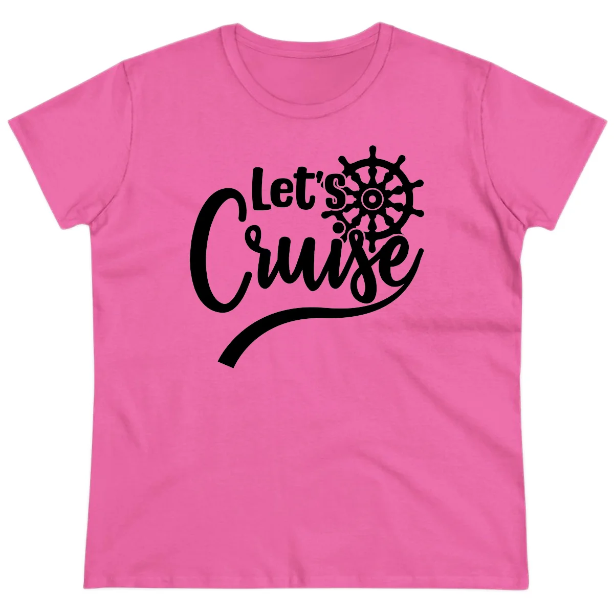 Let's So Swig Funny Nautical Ladies Cruise Tee in Azalea