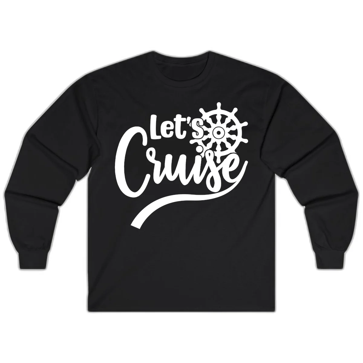 Let's So Swig Funny Cruise Long Sleeve Tee in Black