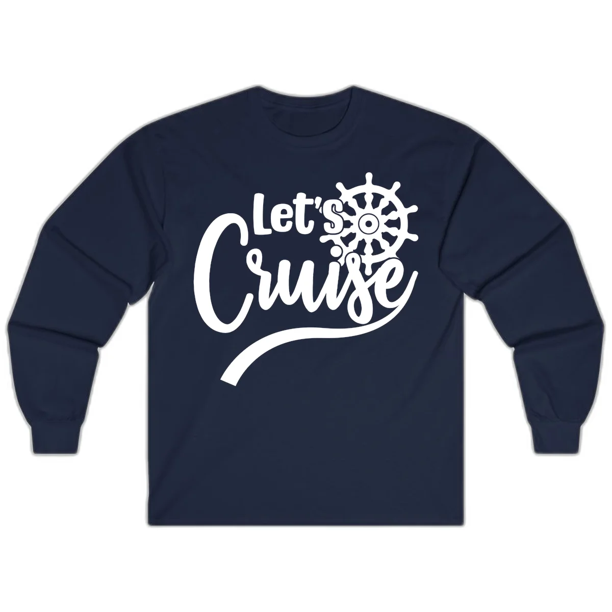 Let's So Swig Funny Cruise Long Sleeve Tee in Navy