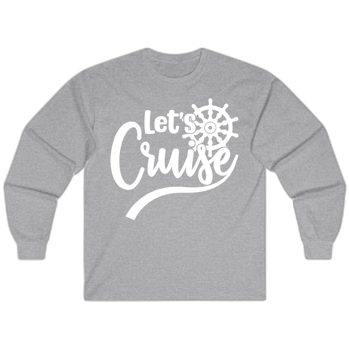 Let's So Swig Funny Cruise Long Sleeve Tee in Sport Grey