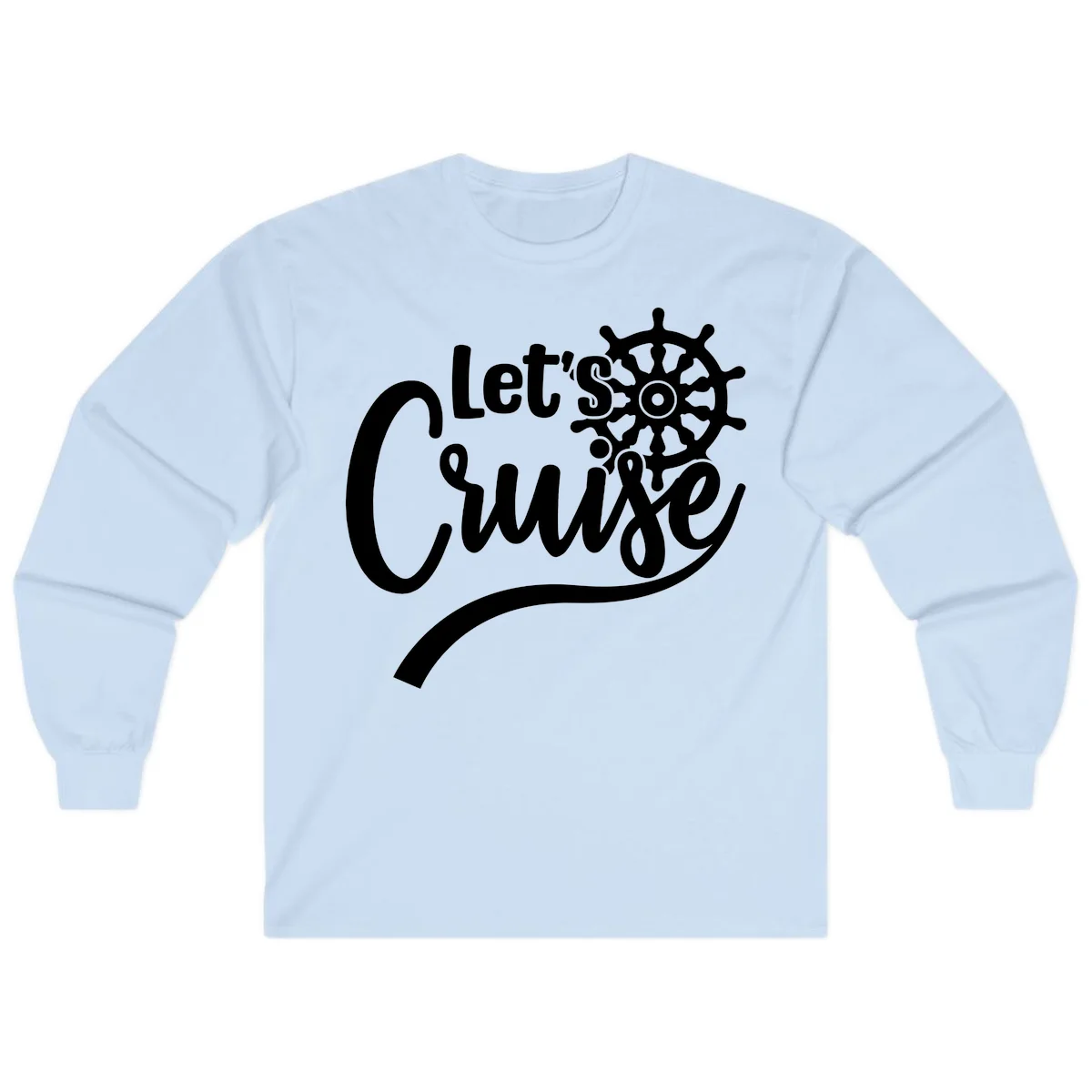 Let's So Swig Funny Cruise Long Sleeve Tee in Light Blue