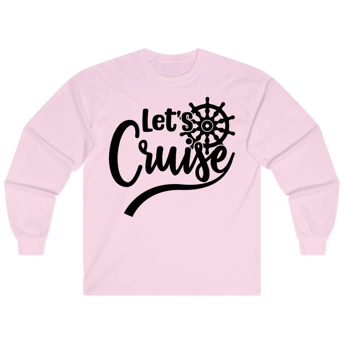 Let's So Swig Funny Cruise Long Sleeve Tee in Light Pink