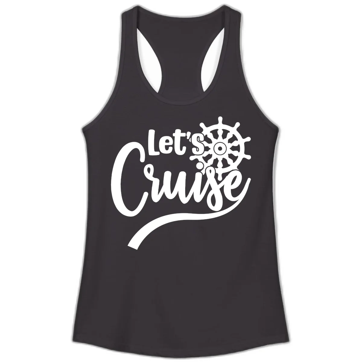 Let's So Swig Funny Nautical Ladies Tank Top in Black