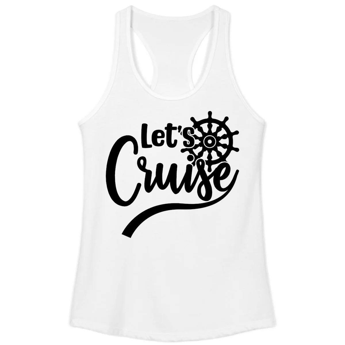 Let's So Swig Funny Nautical Ladies Tank Top in White
