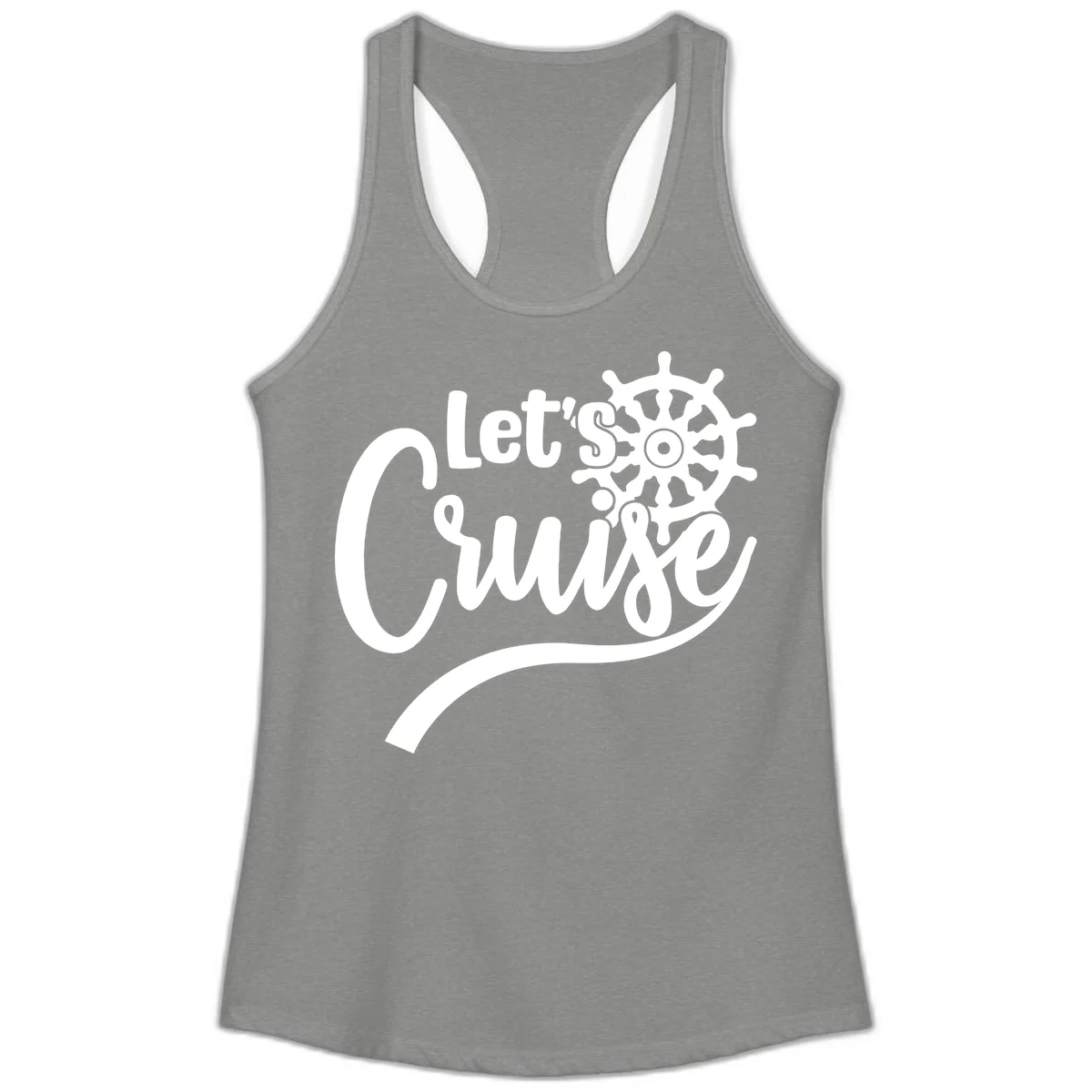 Let's So Swig Funny Nautical Ladies Tank Top in Heather Grey