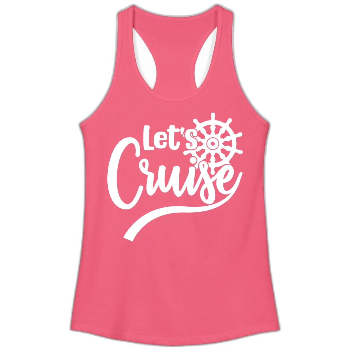 Let's So Swig Funny Nautical Ladies Tank Top in Hot Pink