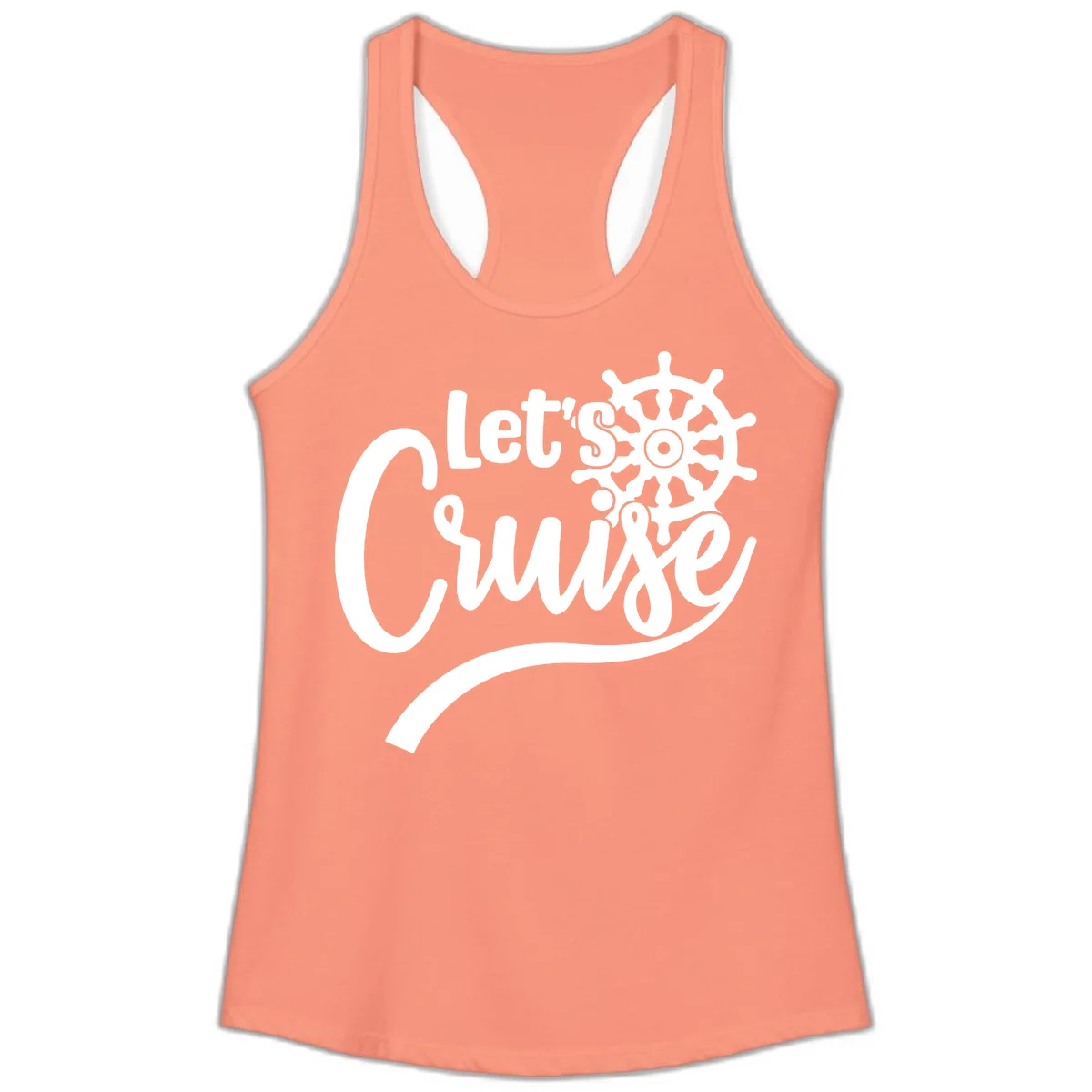 Let's So Swig Funny Nautical Ladies Tank Top in Solid Light Orange