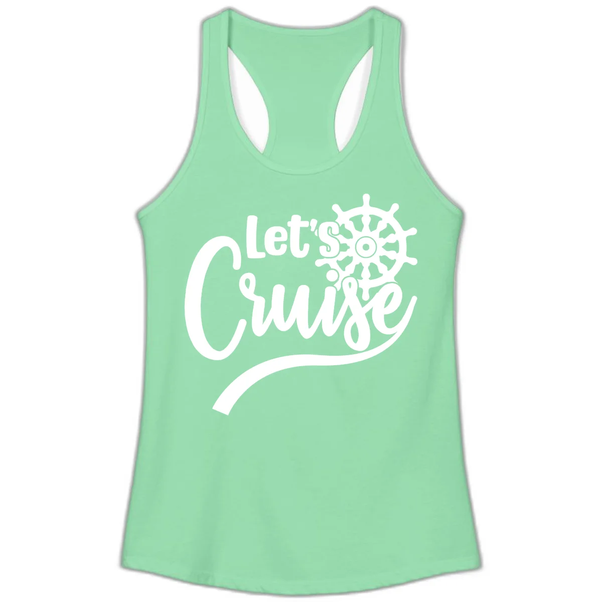 Let's So Swig Funny Nautical Ladies Tank Top in Solid Mint