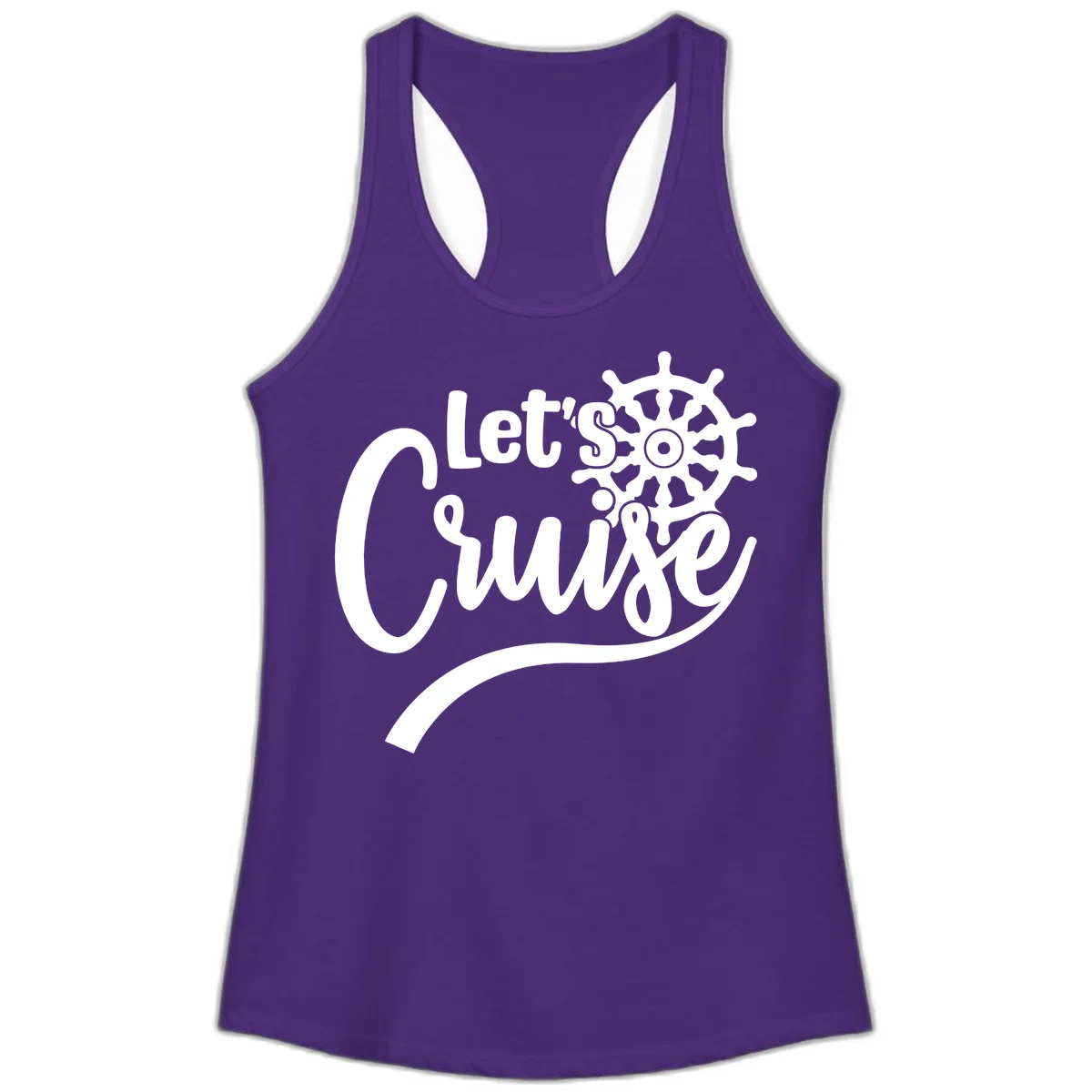 Let's So Swig Funny Nautical Ladies Tank Top in Solid Purple Rush