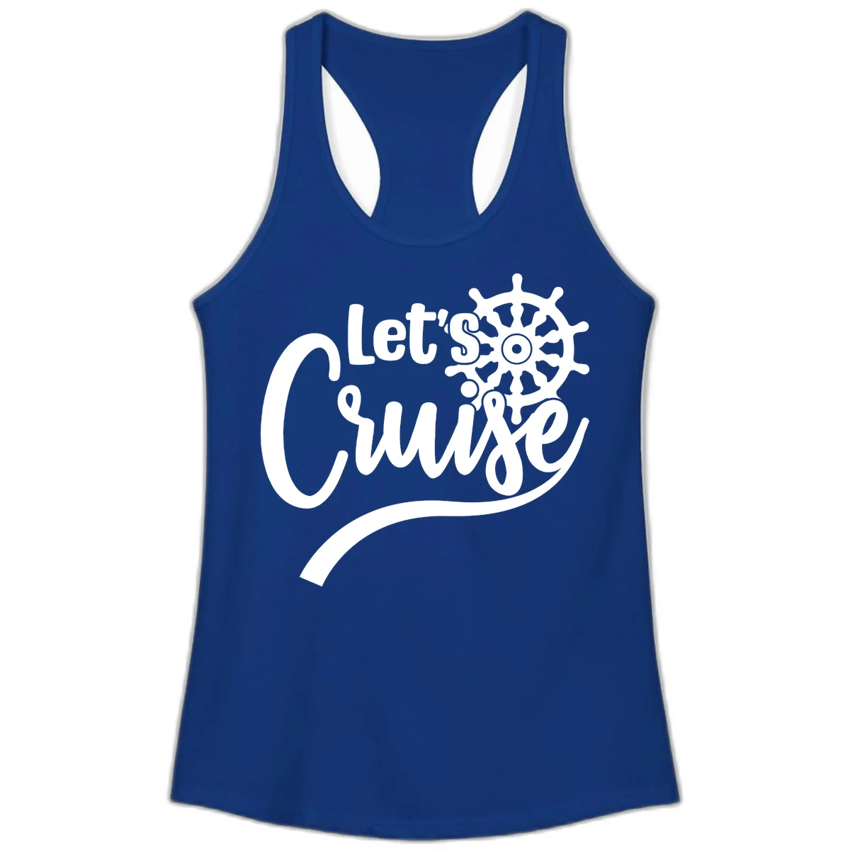 Let's So Swig Funny Nautical Ladies Tank Top in Solid Royal