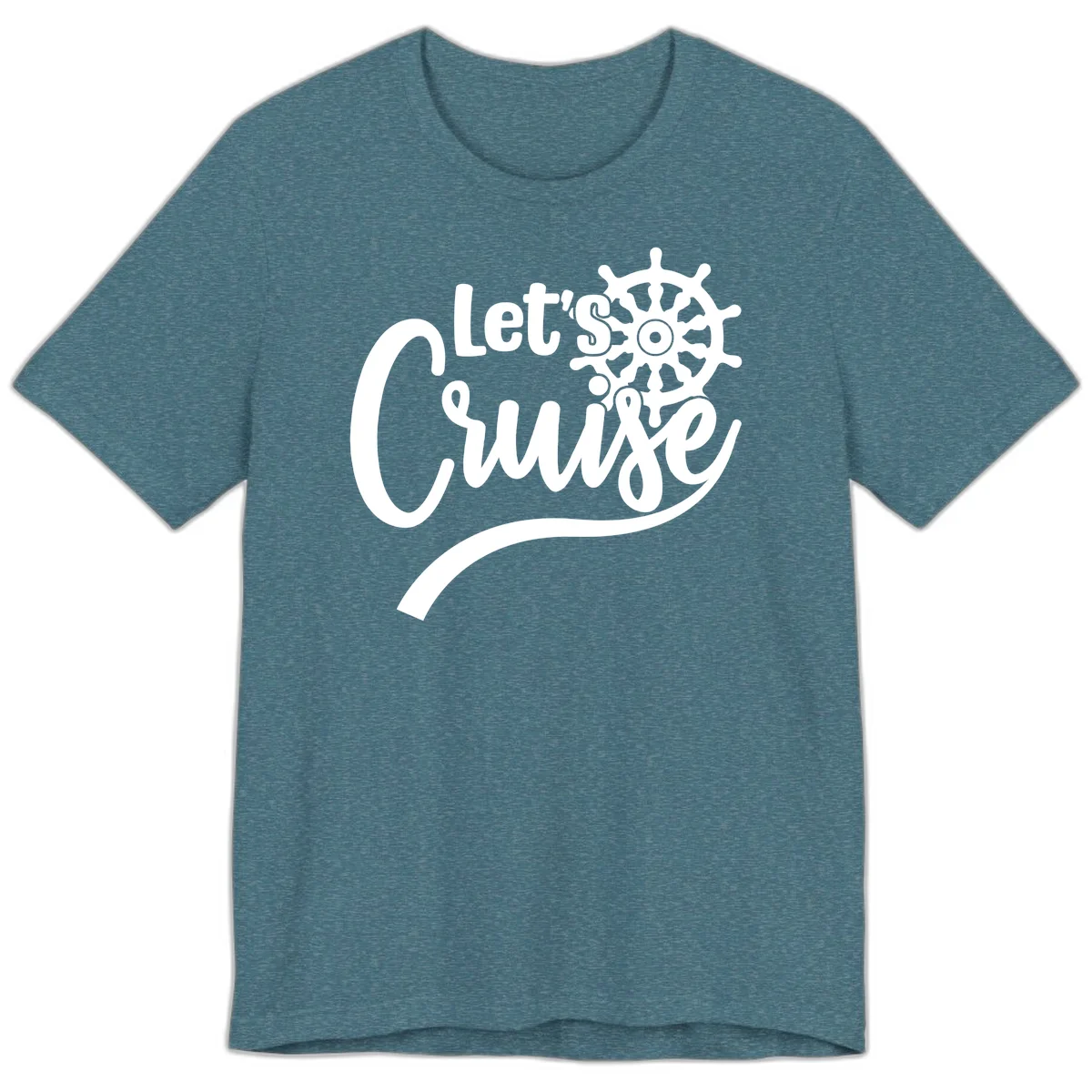 Let's So Swig Premium Cruise Pun T-Shirt in Heather Deep Teal