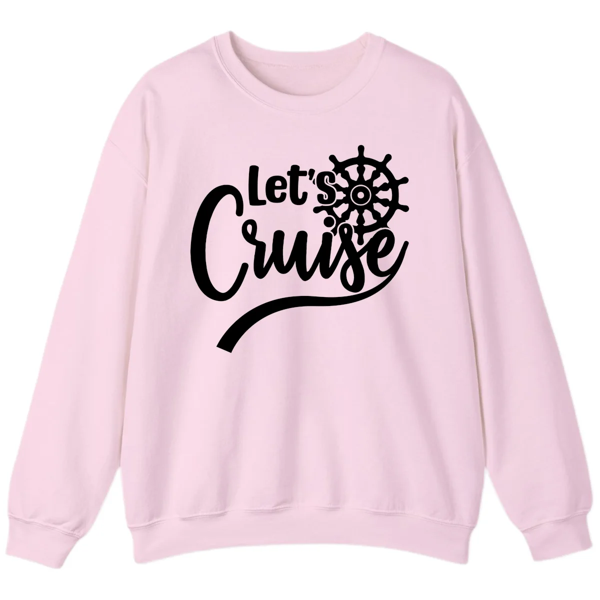 Let's So Swig Funny Cruise Pun Sweatshirt in Light Pink