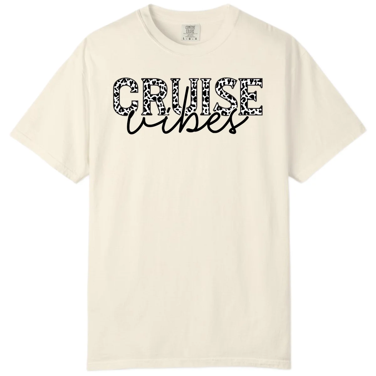 Cruise Vibes Leopard Print Comfort Color T-Shirt in Ivory