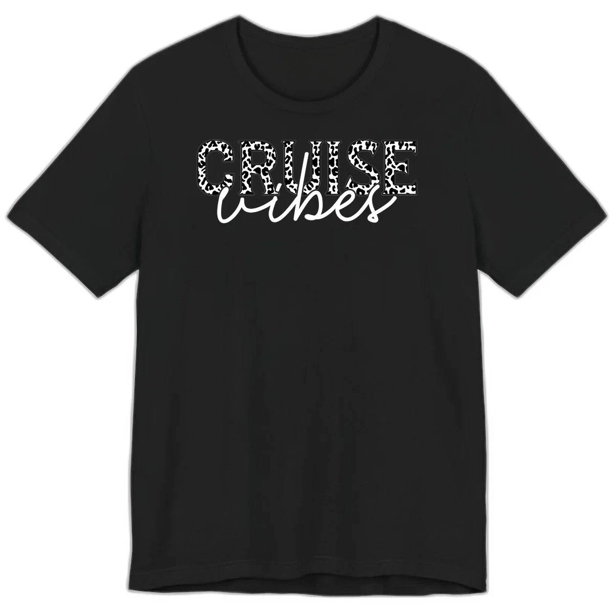 Cruise Vibes Leopard Print Premium T-Shirt in Black
