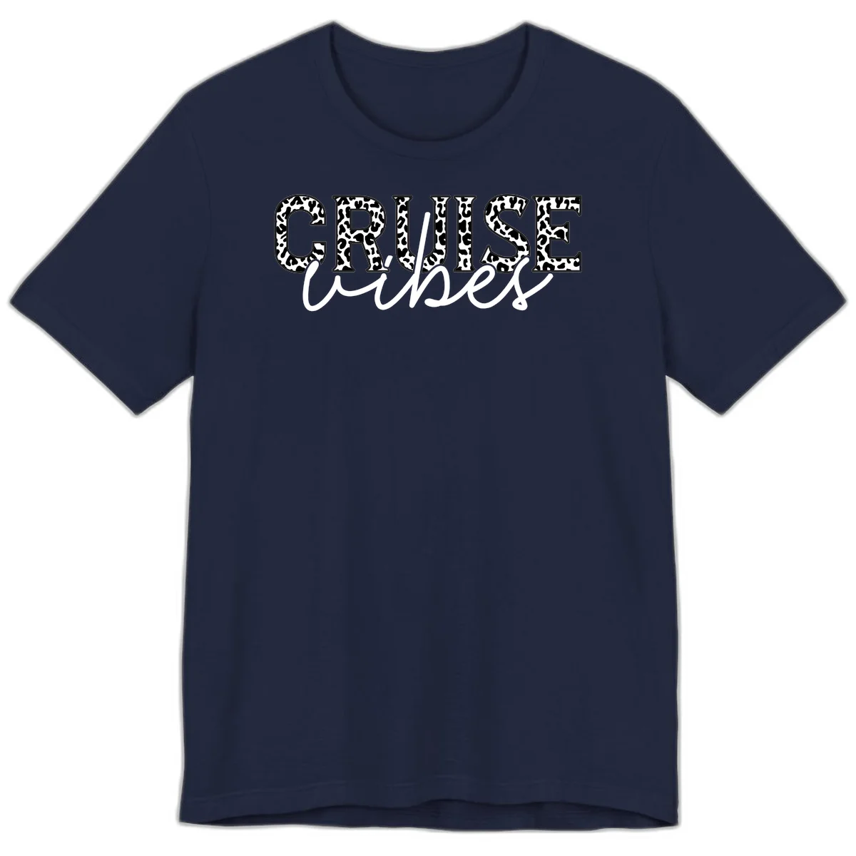 Cruise Vibes Leopard Print Premium T-Shirt in Navy