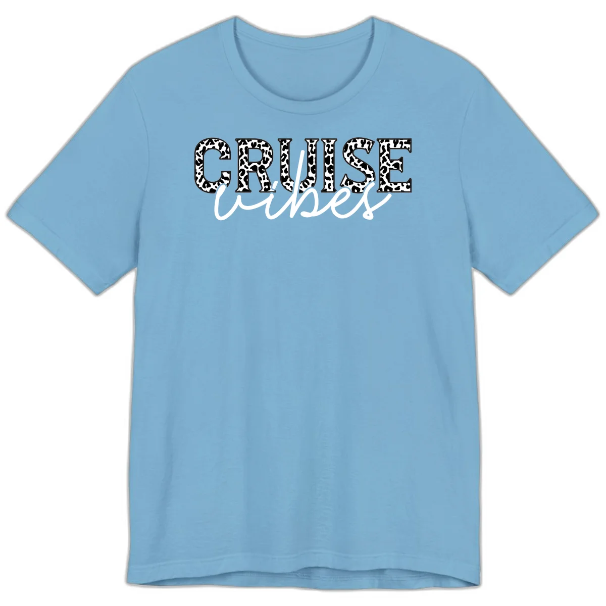 Cruise Vibes Leopard Print Premium T-Shirt in Ocean Blue