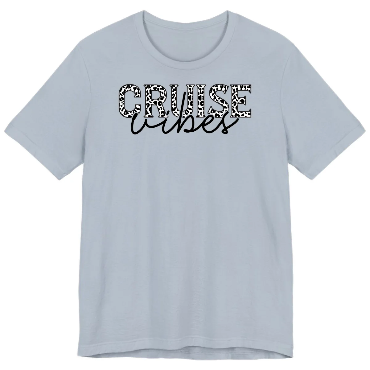Cruise Vibes Leopard Print Premium T-Shirt in Light Blue