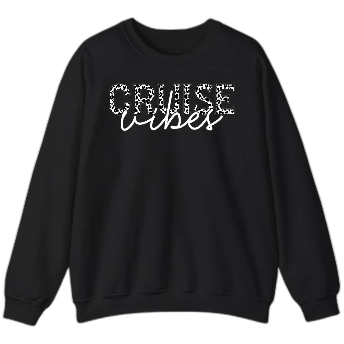 Cruise Vibes Leopard Print Sweatshirt in Black