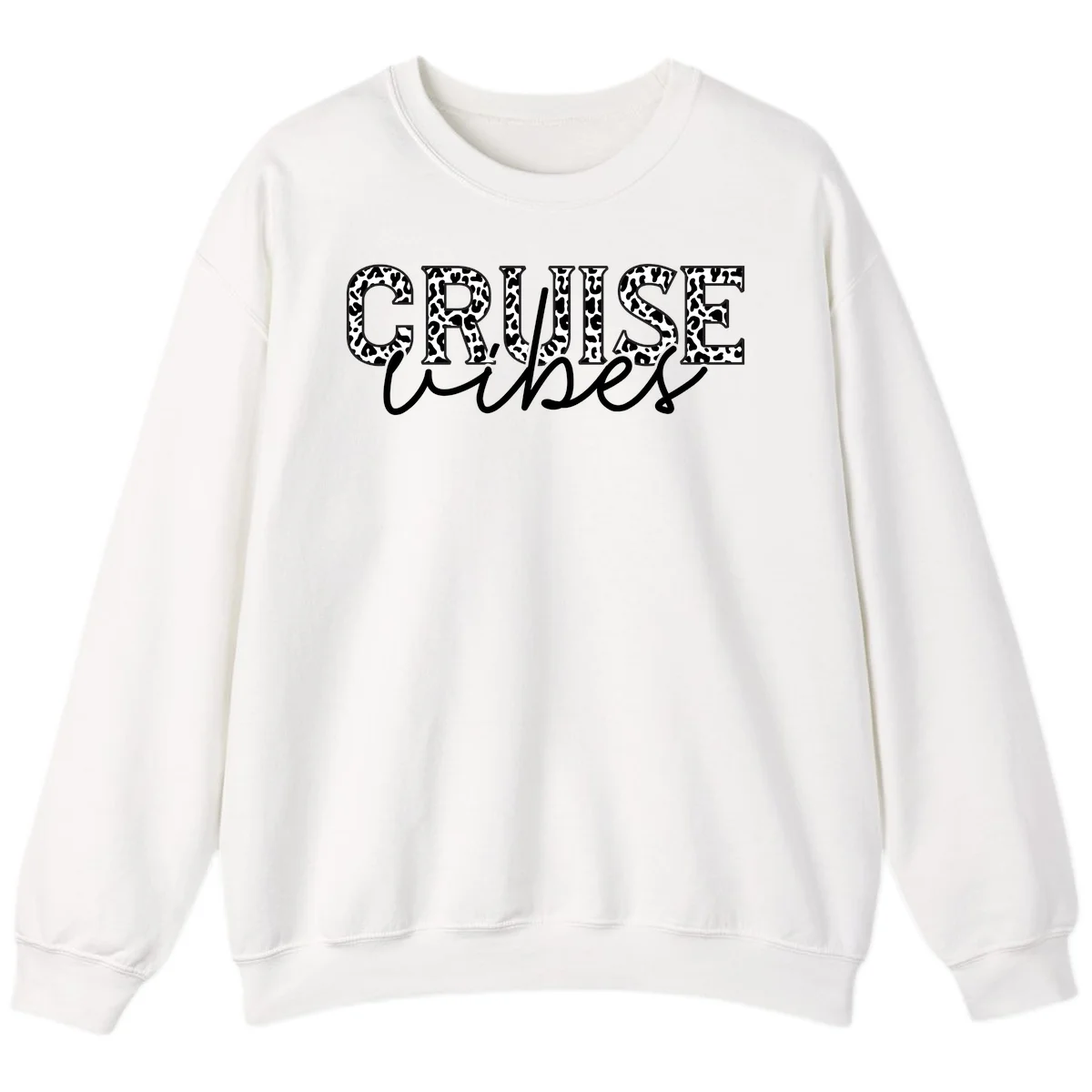 Cruise Vibes Leopard Print Sweatshirt in White