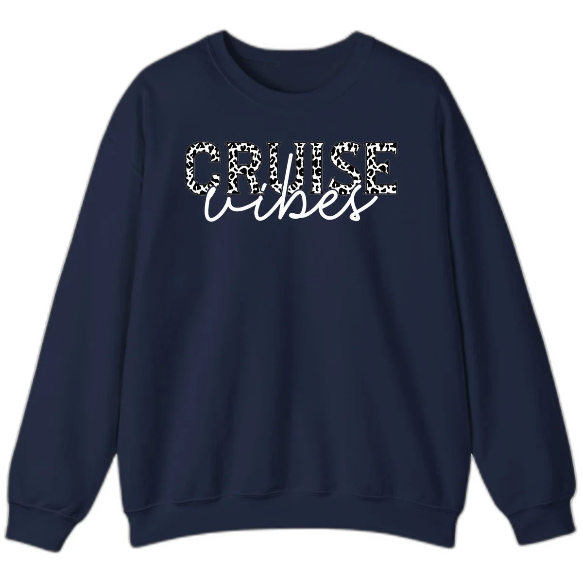 Cruise Vibes Leopard Print Sweatshirt in Navy