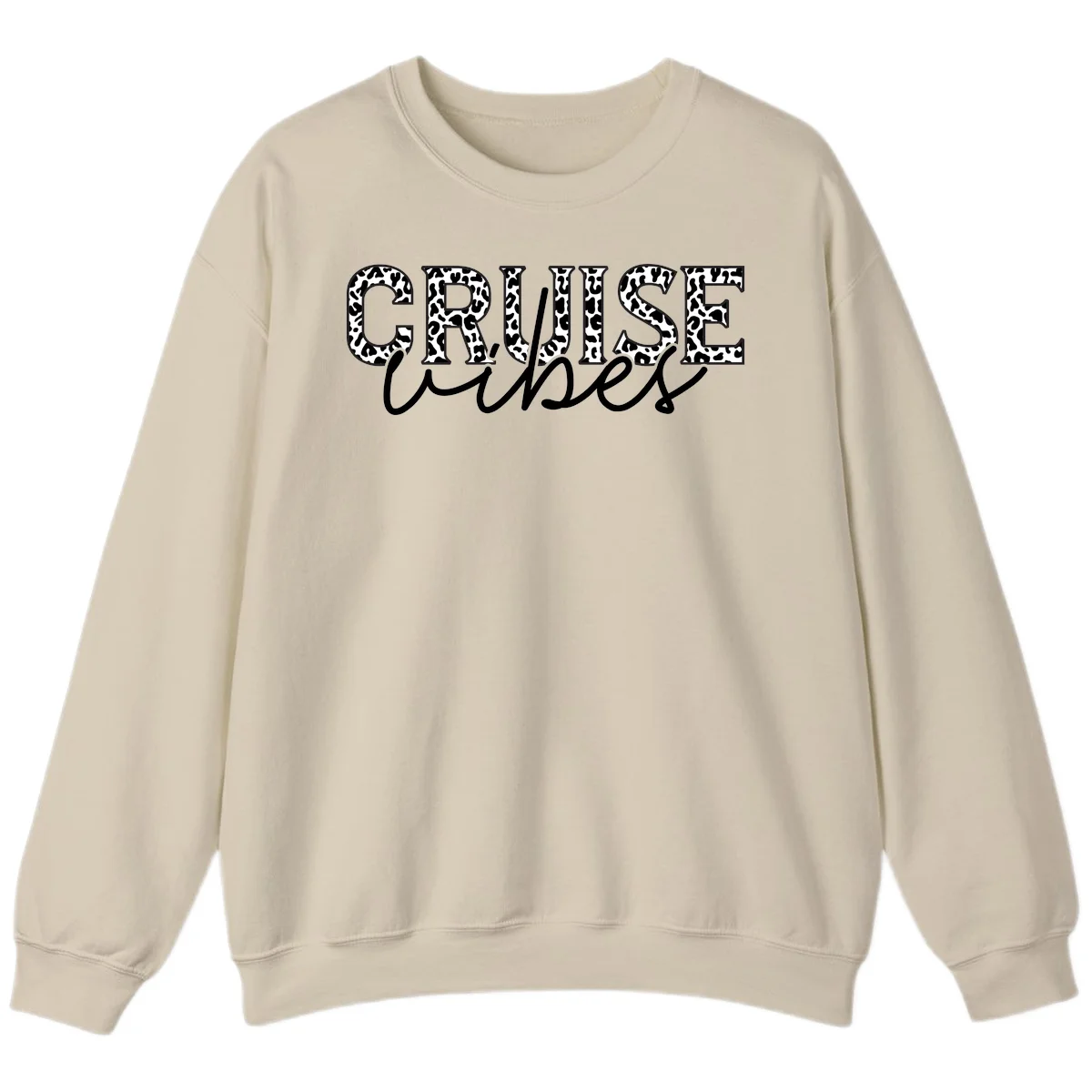 Cruise Vibes Leopard Print Sweatshirt in Sand