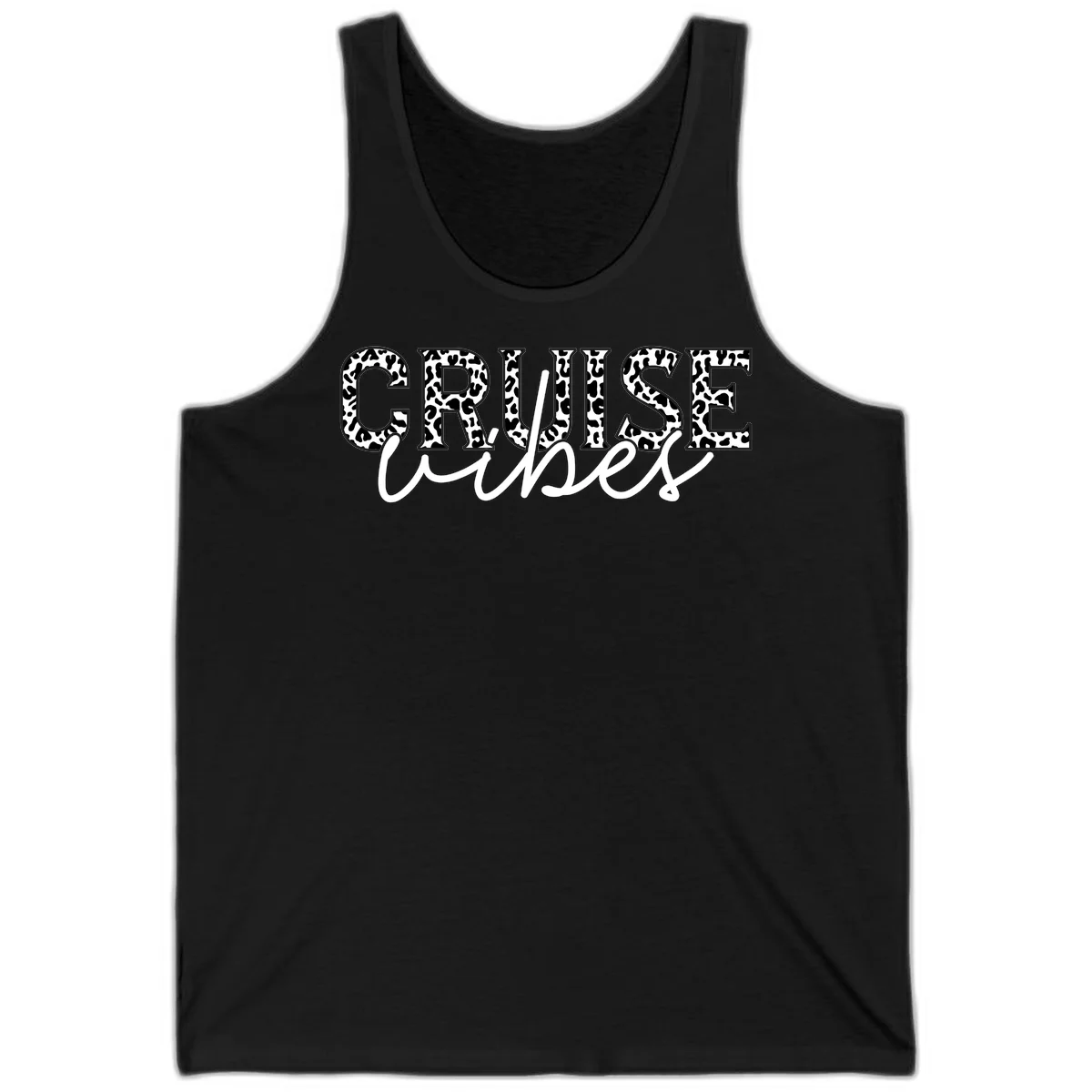 Cruise Vibes Leopard Print Tank Top in Black