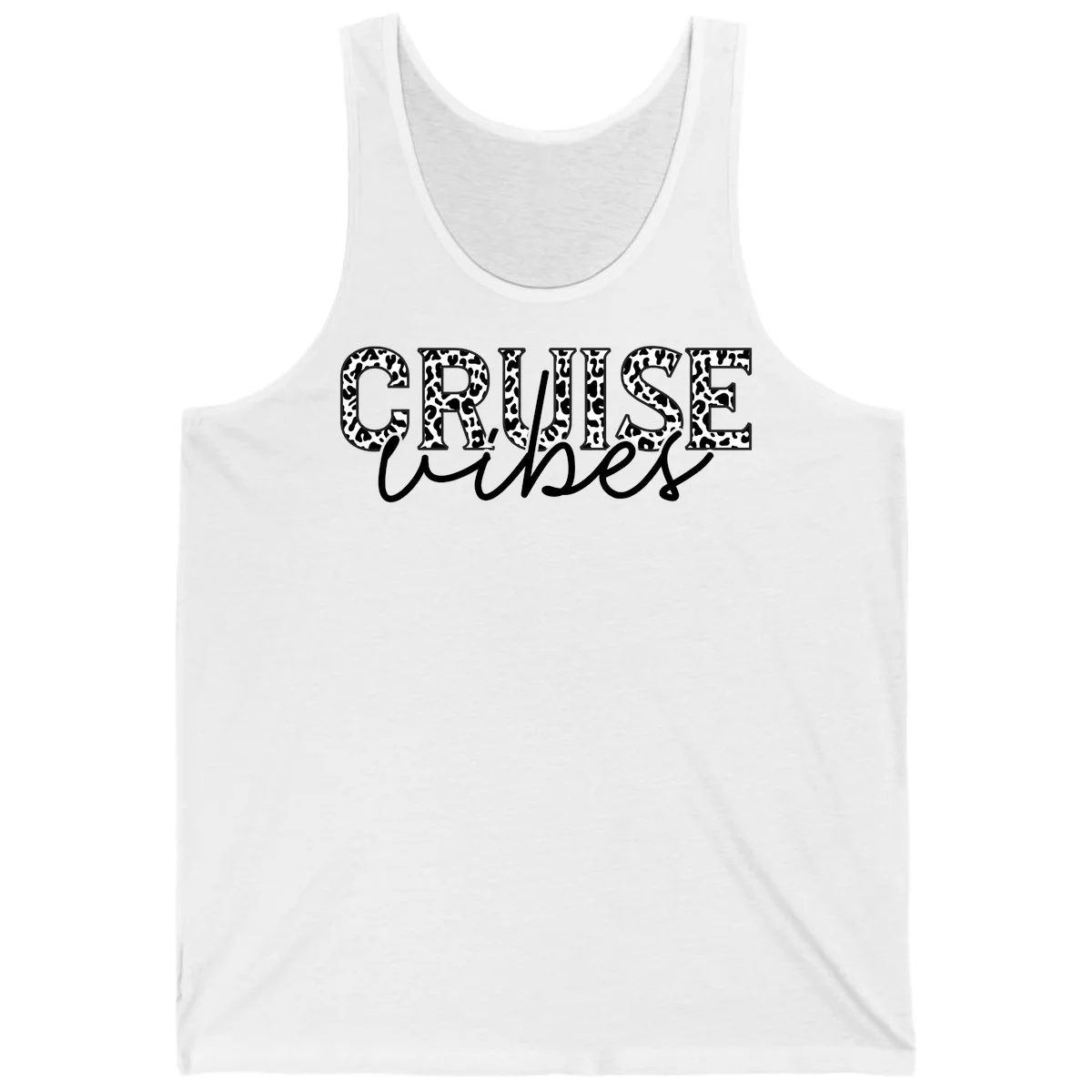 Cruise Vibes Leopard Print Tank Top in White