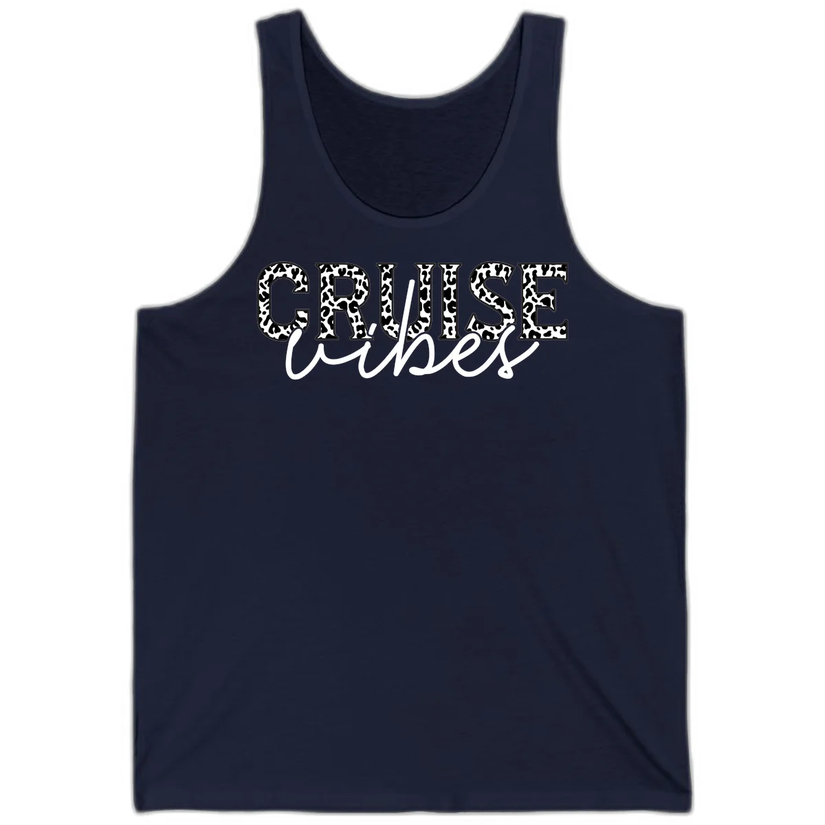 Cruise Vibes Leopard Print Tank Top in Navy