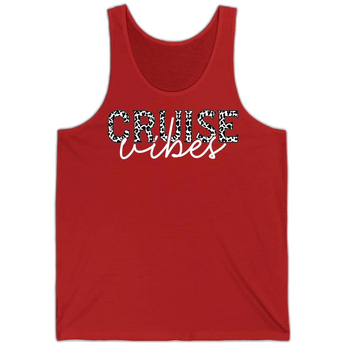 Cruise Vibes Leopard Print Tank Top in Red
