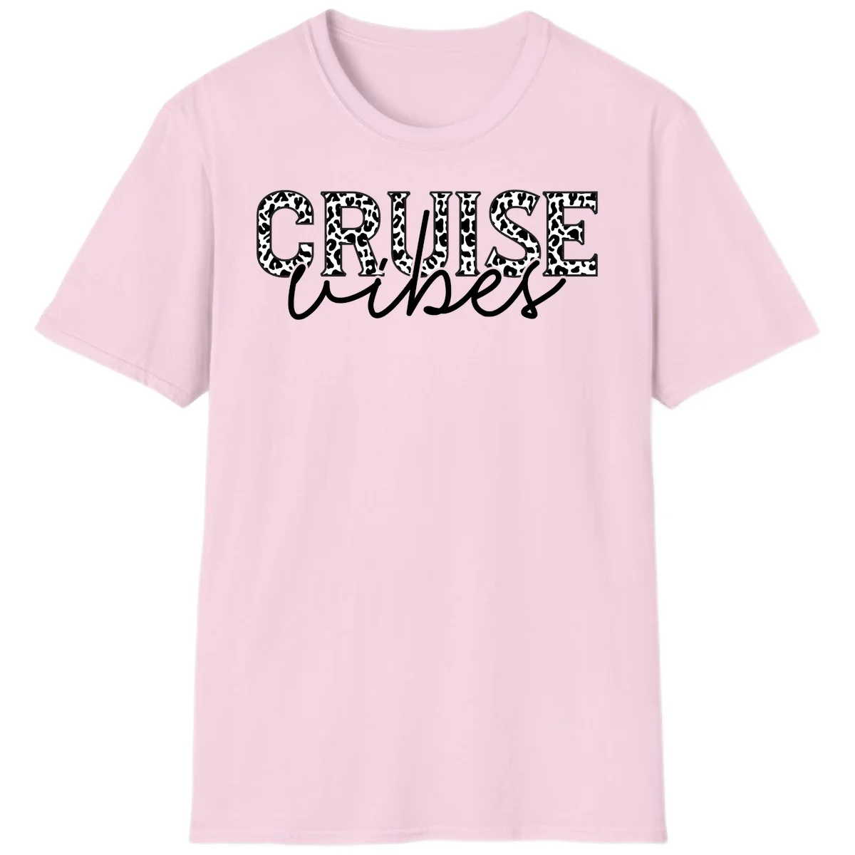 Cruise Vibes Leopard Print T-Shirt in Light Pink