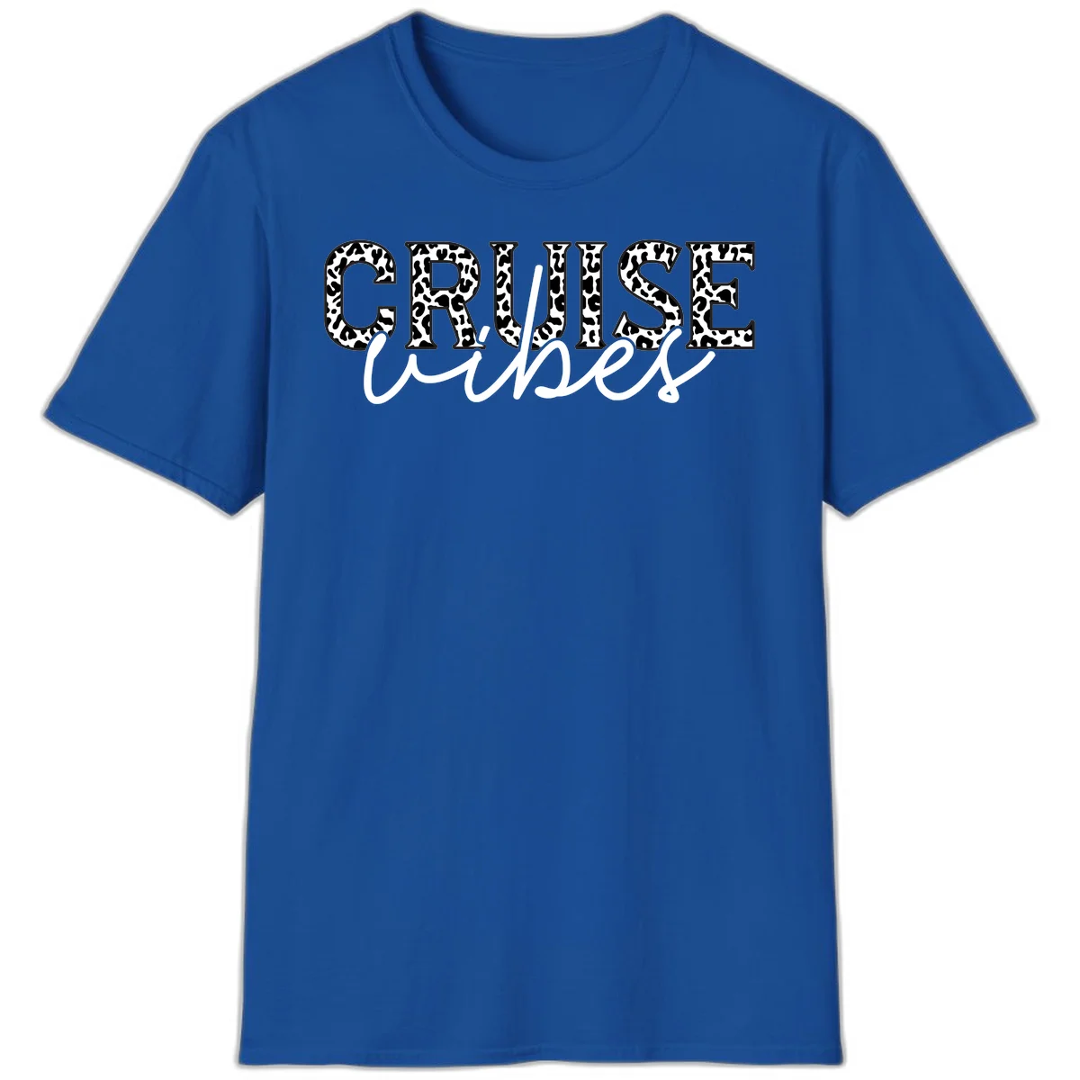 Cruise Vibes Leopard Print T-Shirt in Royal