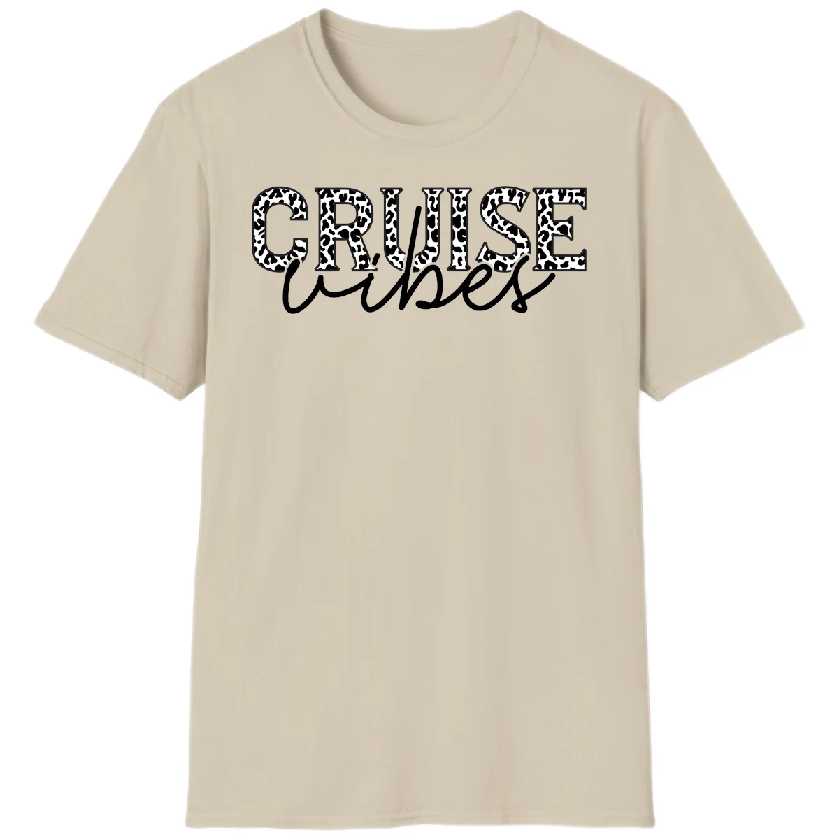 Cruise Vibes Leopard Print T-Shirt in Sand
