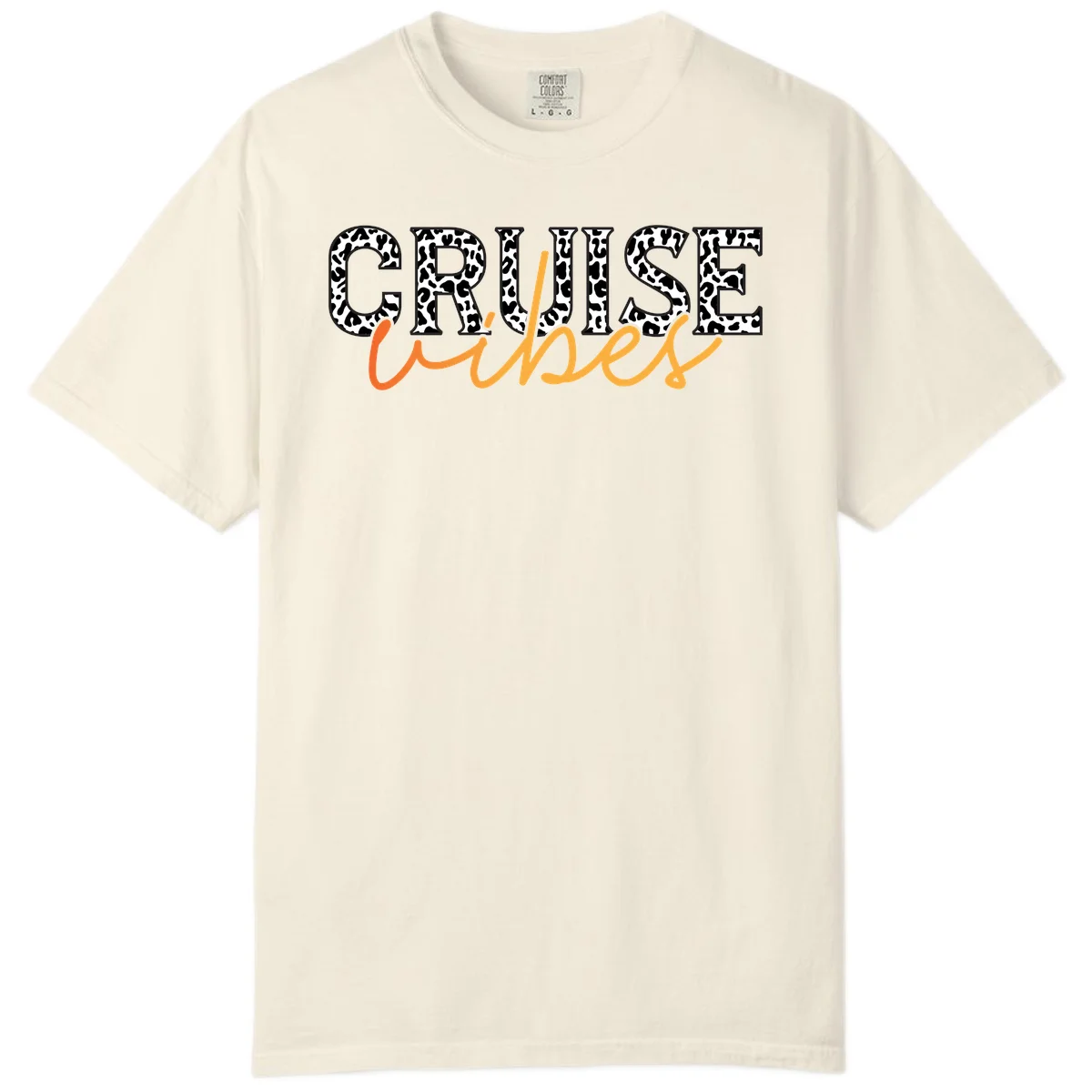 Cruise Vibes Leopard Print Comfort Color T-Shirt in Ivory