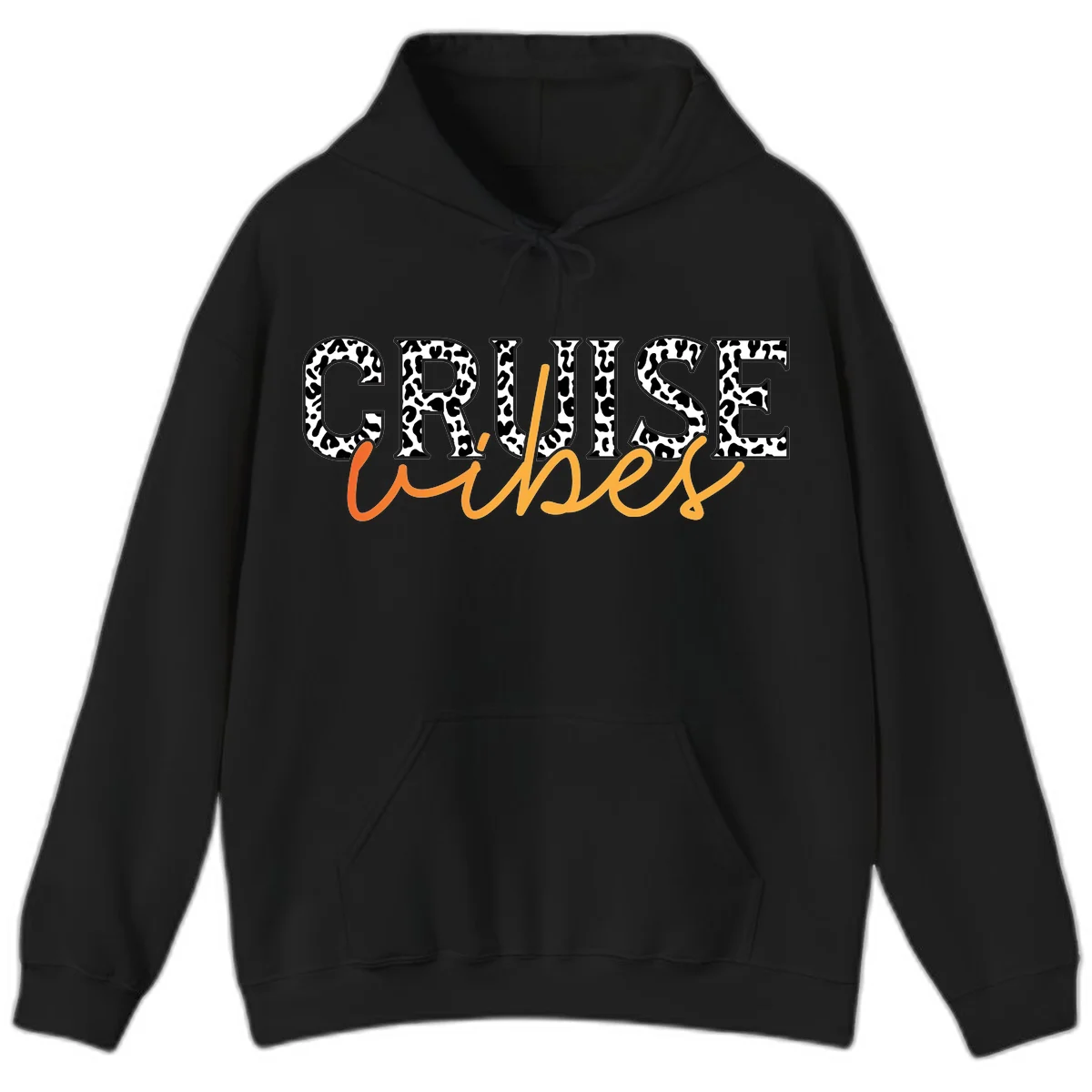 Cruise Vibes Leopard Print Hoodie in Black
