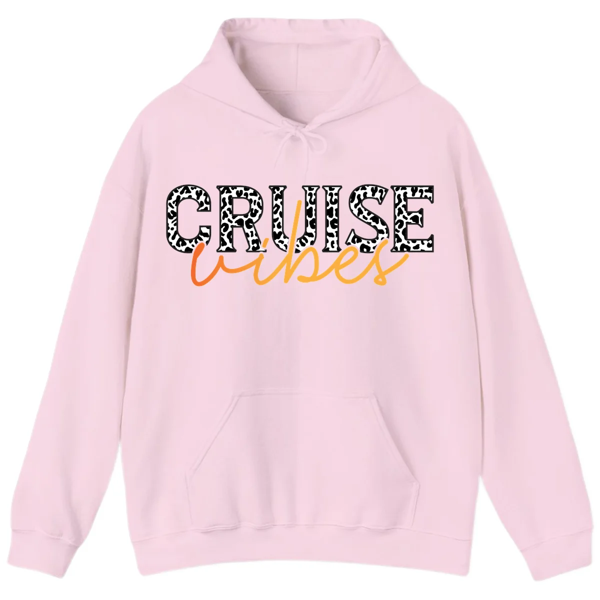 Cruise Vibes Leopard Print Hoodie in Light Pink