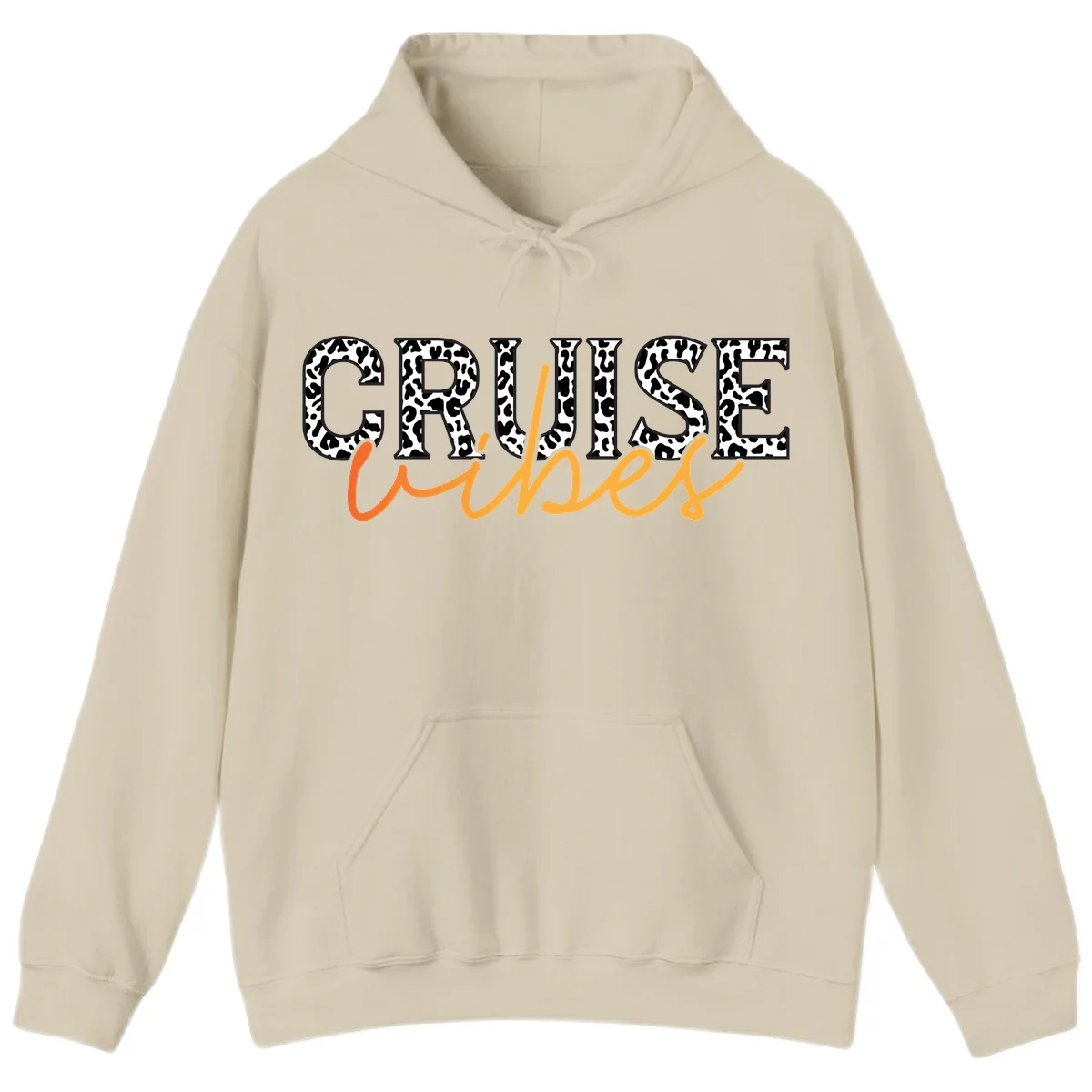 Cruise Vibes Leopard Print Hoodie in Sand