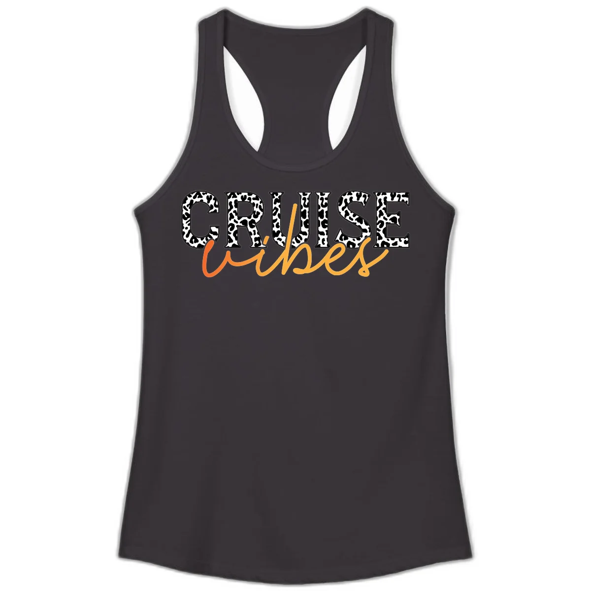 Cruise Vibes Leopard Print Ladies Tank in Black
