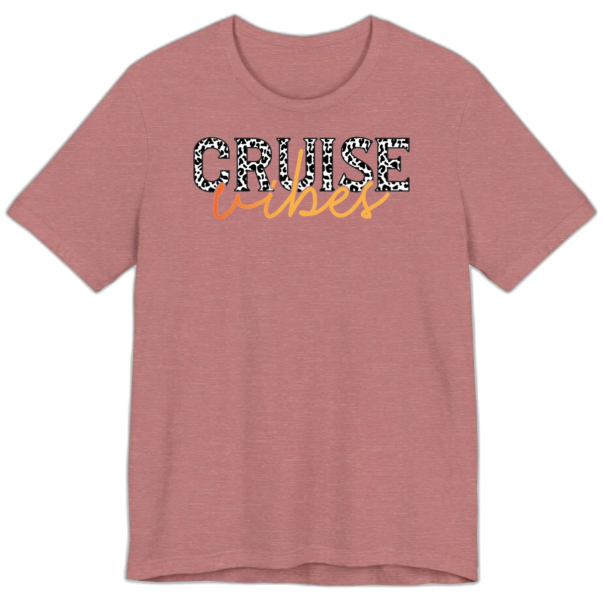 Cruise Vibes Leopard Print Premium T-Shirt in Heather Mauve