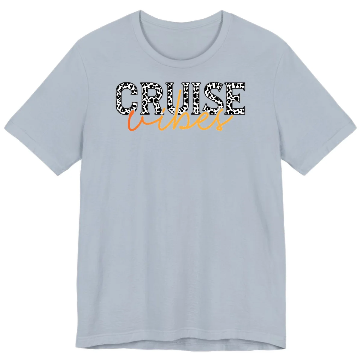 Cruise Vibes Leopard Print Premium T-Shirt in Light Blue