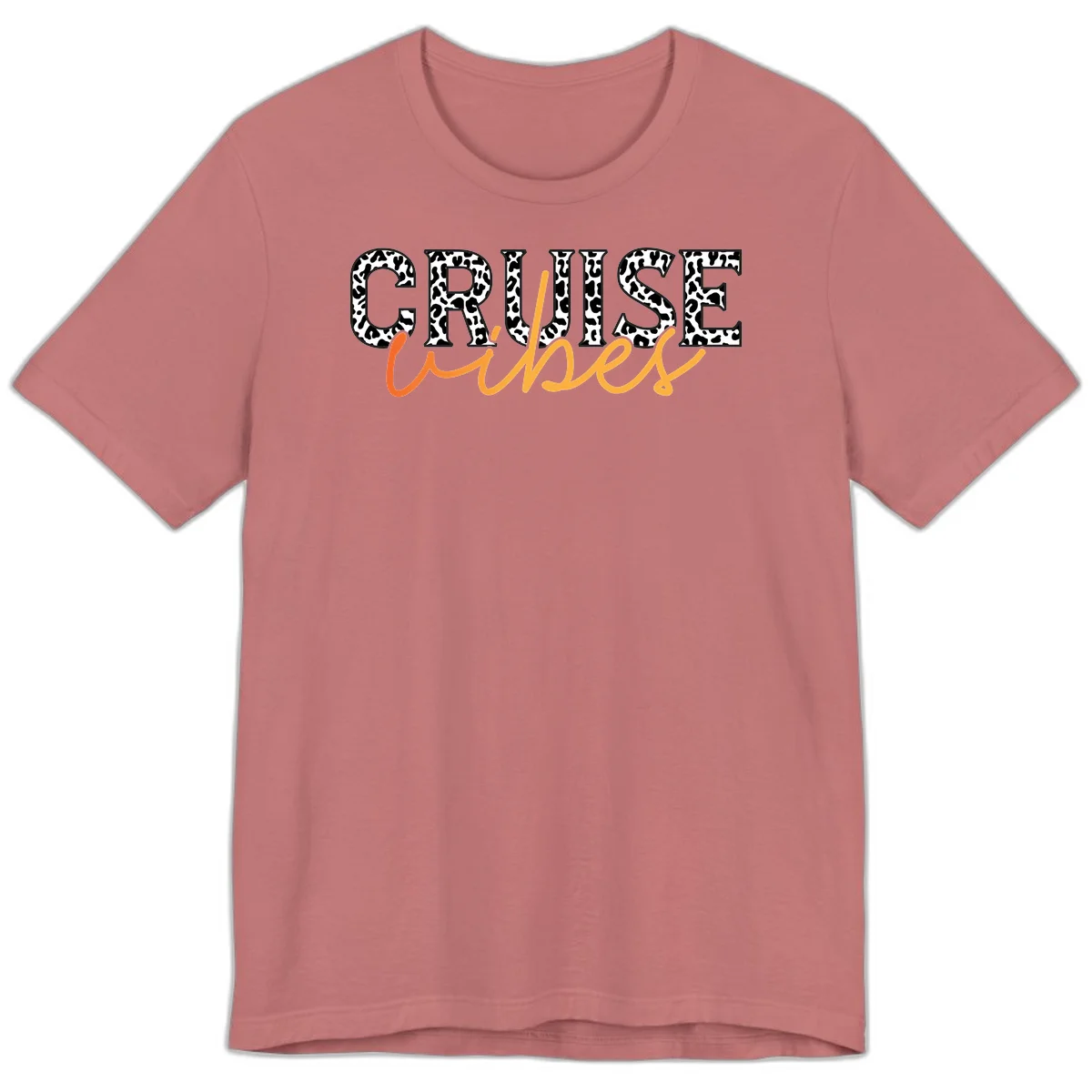 Cruise Vibes Leopard Print Premium T-Shirt in Mauve