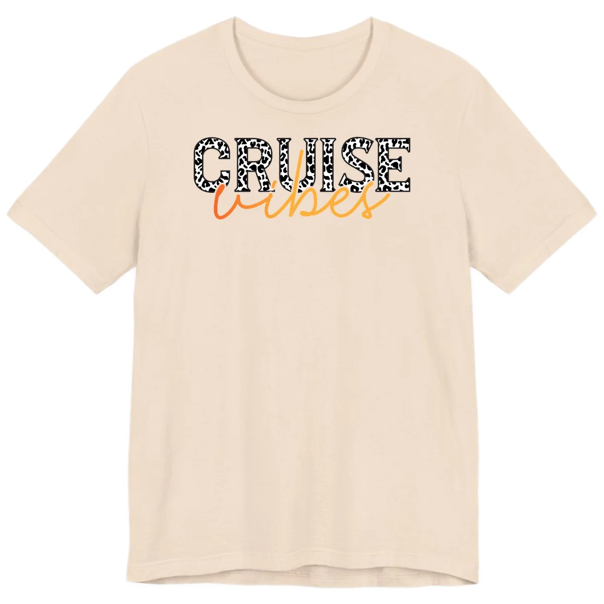 Cruise Vibes Leopard Print Premium T-Shirt in Soft Cream