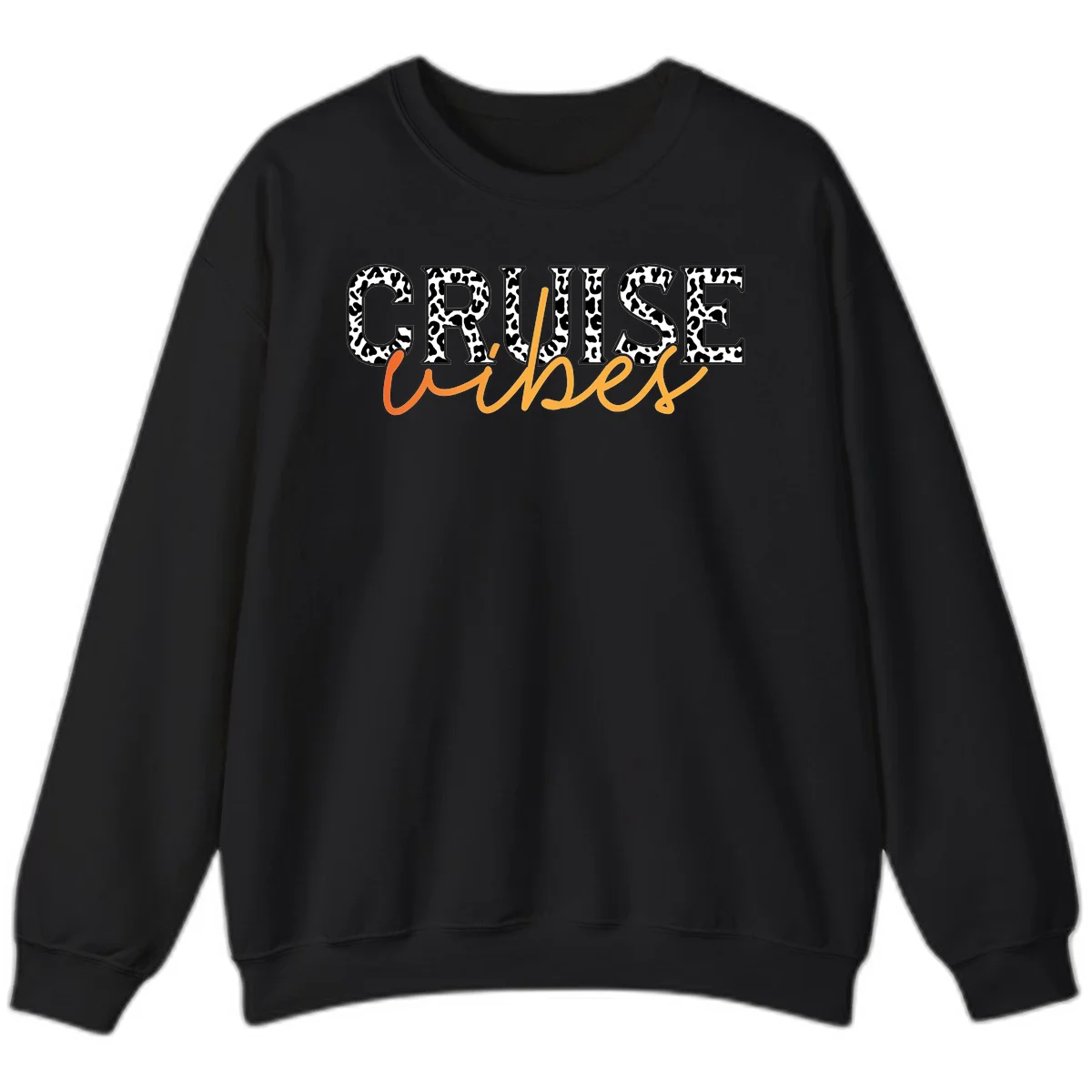 Cruise Vibes Leopard Print Sweatshirt in Black