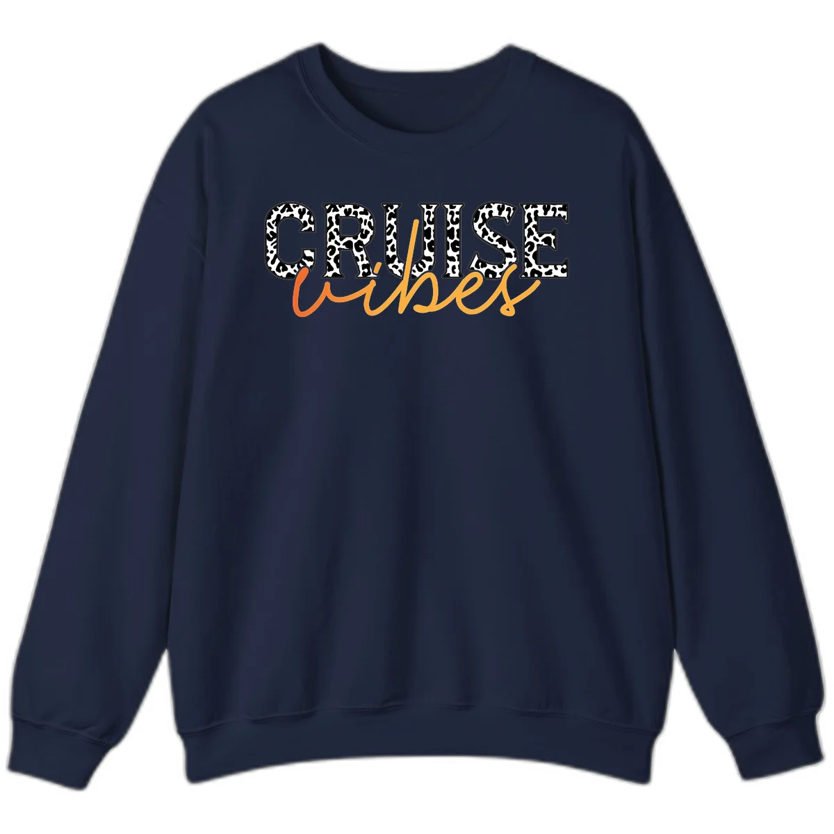 Cruise Vibes Leopard Print Sweatshirt in Navy