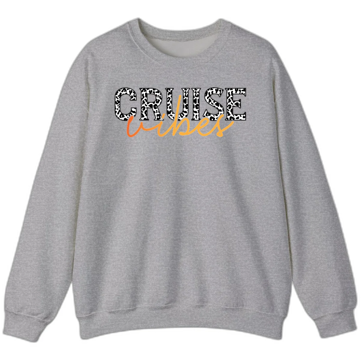 Cruise Vibes Leopard Print Sweatshirt in Sport Grey