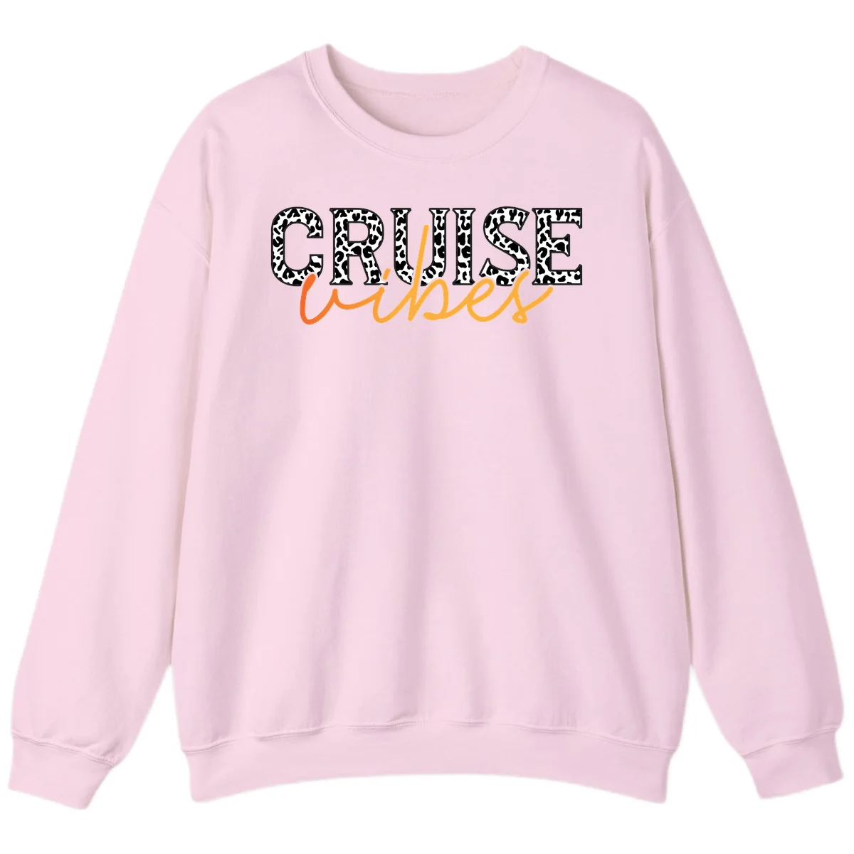 Cruise Vibes Leopard Print Sweatshirt in Light Pink