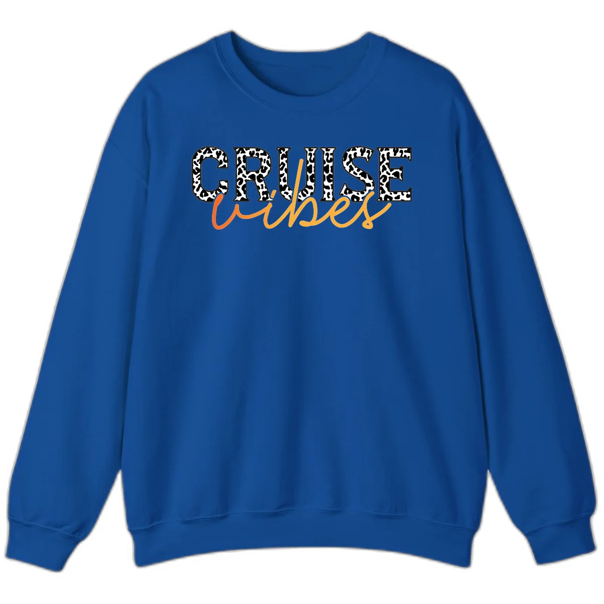 Cruise Vibes Leopard Print Sweatshirt in Royal