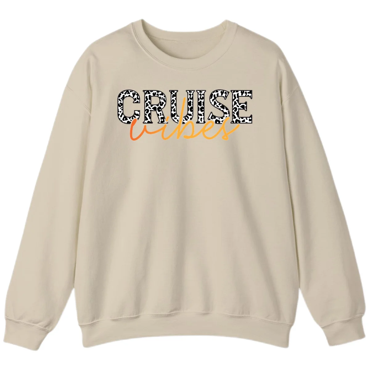 Cruise Vibes Leopard Print Sweatshirt in Sand