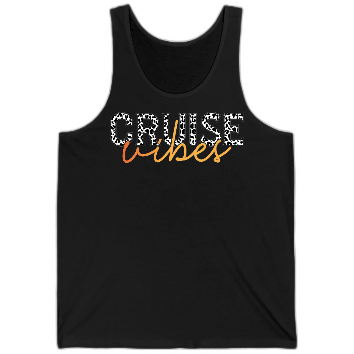 Cruise Vibes Leopard Print Tank Top in Black
