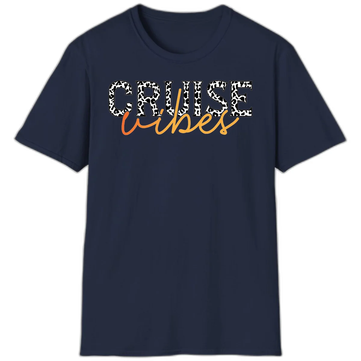 Cruise Vibes Leopard Print T-Shirt in Navy